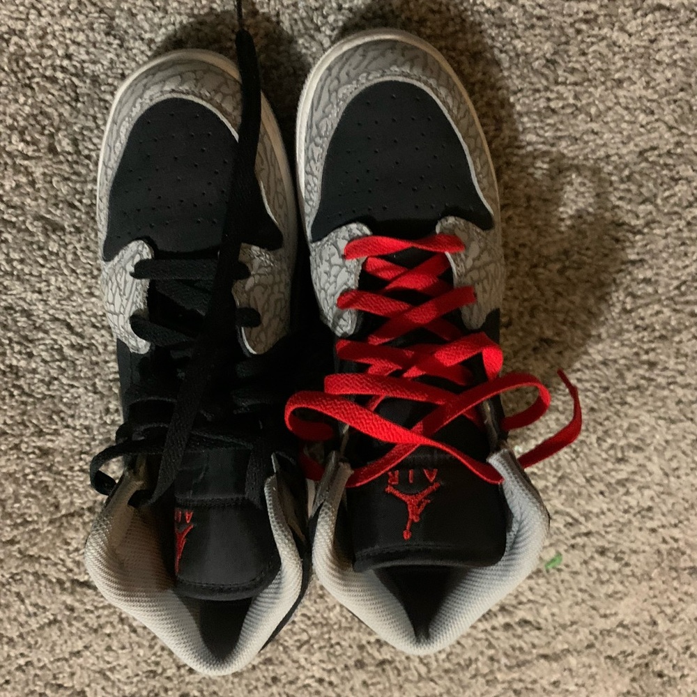 Kids Jordan Black and Grey Sneakers